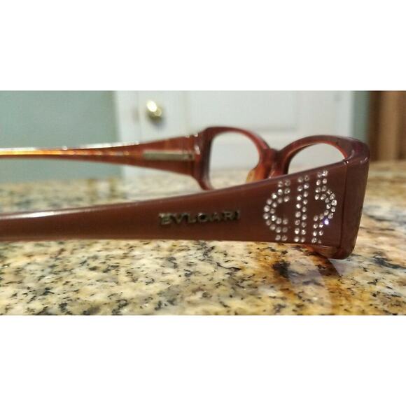 BVLGARI 470-B 829 Bling Crystal EYEGLASSES SIZE:51-15-135 - Picture 6 of 12